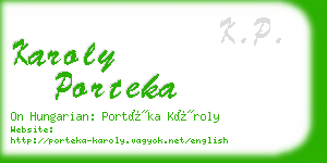 karoly porteka business card